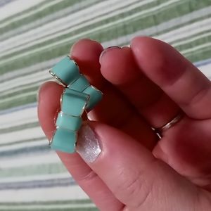 Turquoise and gold Kate Spade bow earrings